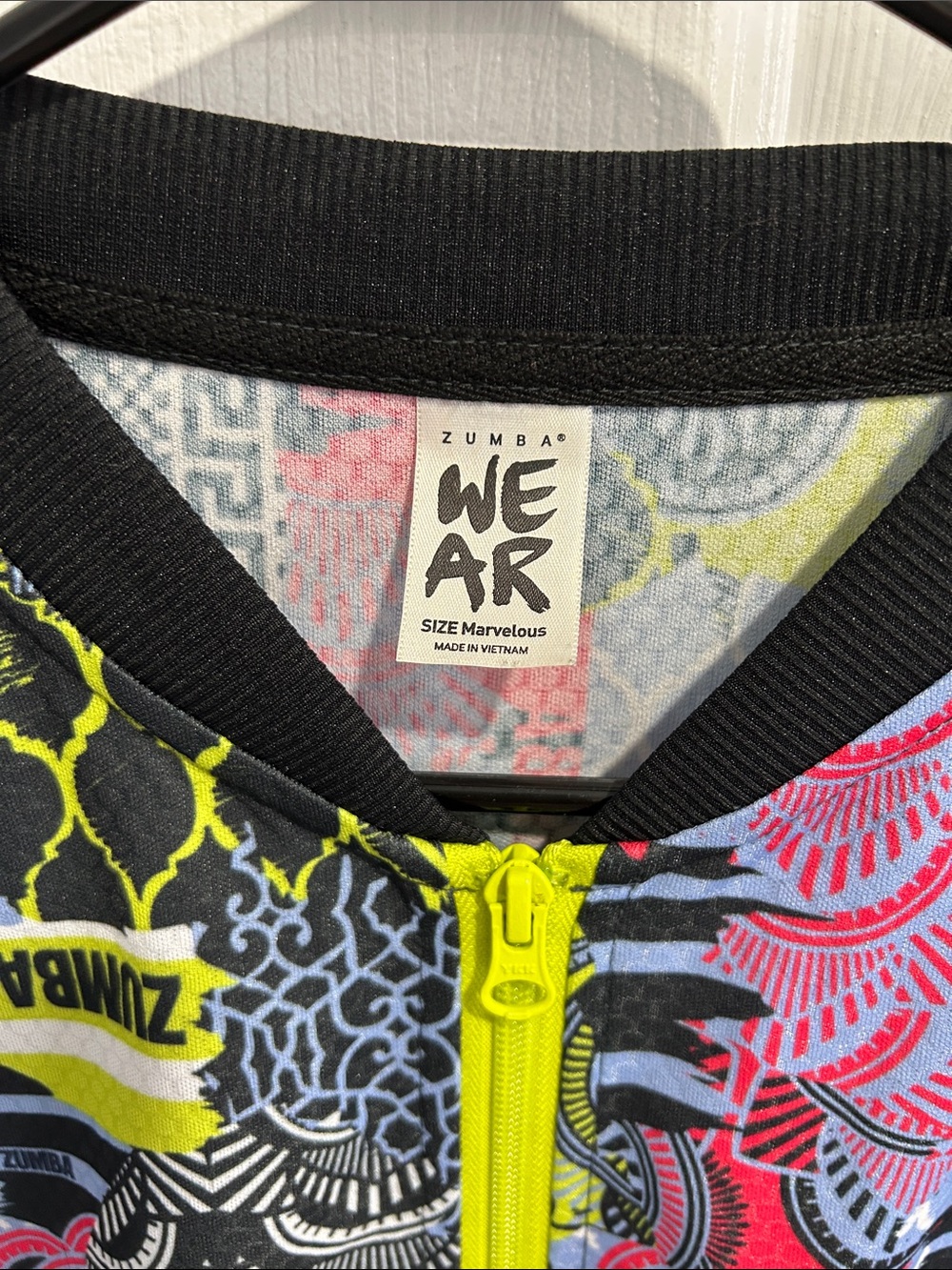 Zumba Fitness Neon Multicolor Bomber Jacket - Picture 2 of 4